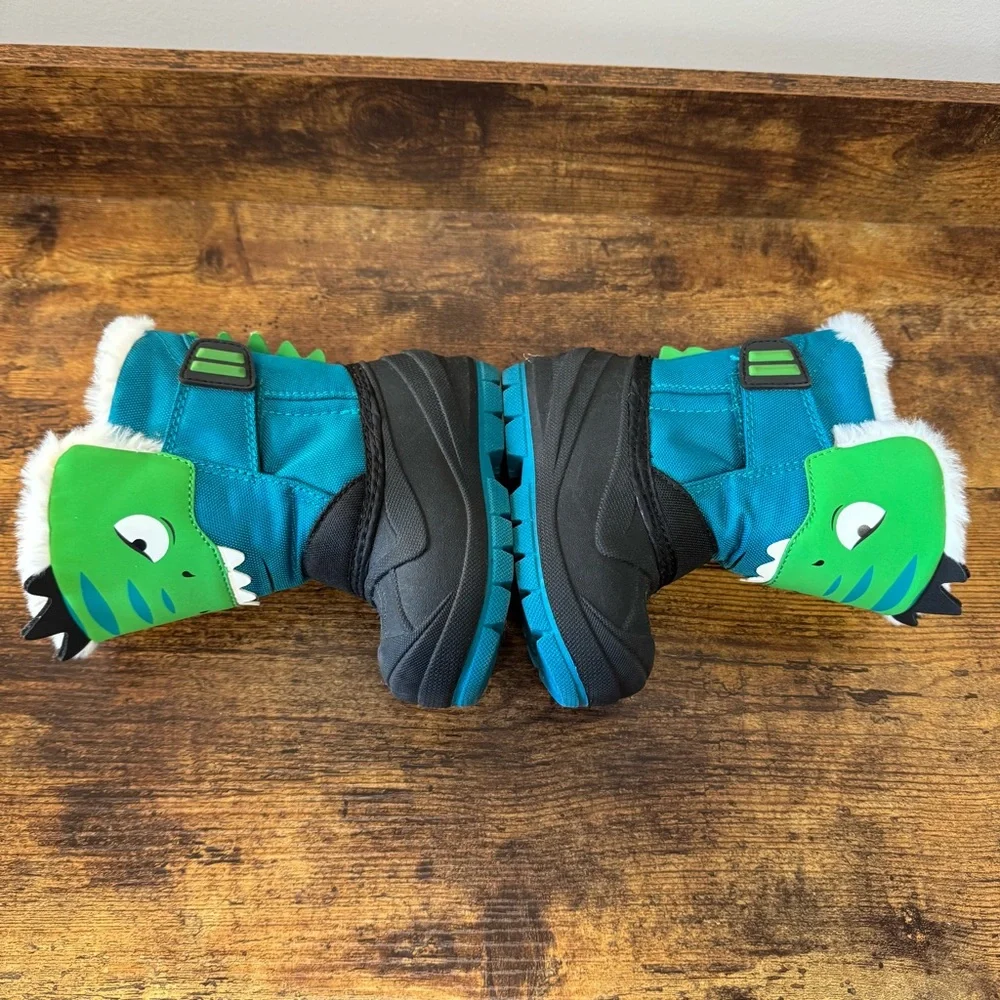 Cat‎ & Jack Toddler Boys' Lennox Teal Winter Boots Frankie Dinosaur Size  5